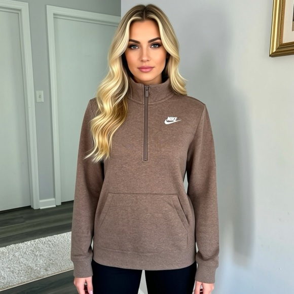 Nike Tops - NIKE Sportswear Club Fleece Quarter-Zip Sweatshirt